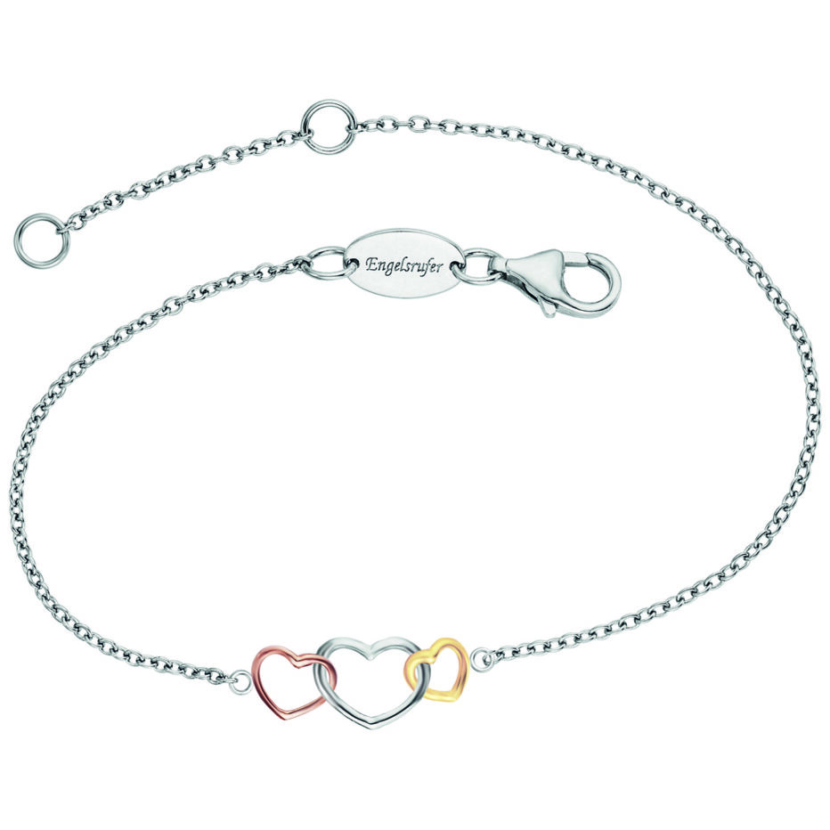 ENGELSRUFER,ARMBAND WITH LOVE,SILBER TRICOLOR,17+2 cm Chalon AG Laufen